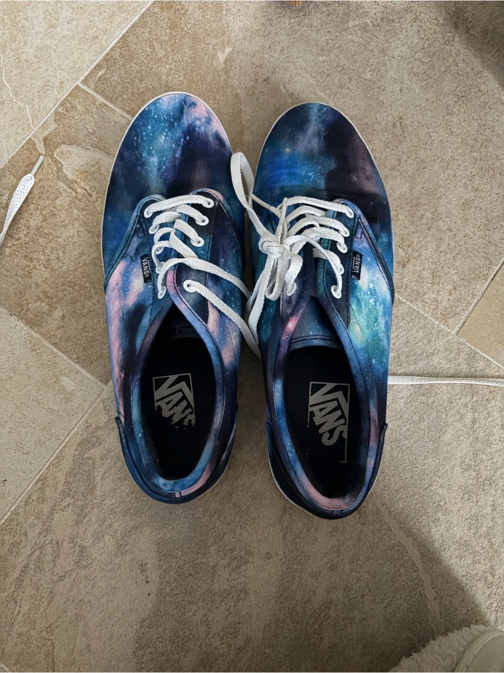 Vans Low-Top Sneakers in Blue, Purple, Pink Galaxy Print